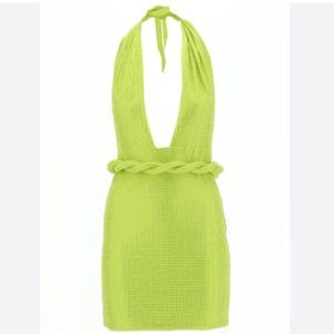 Leslie Amon Amina Minidress Limegreen